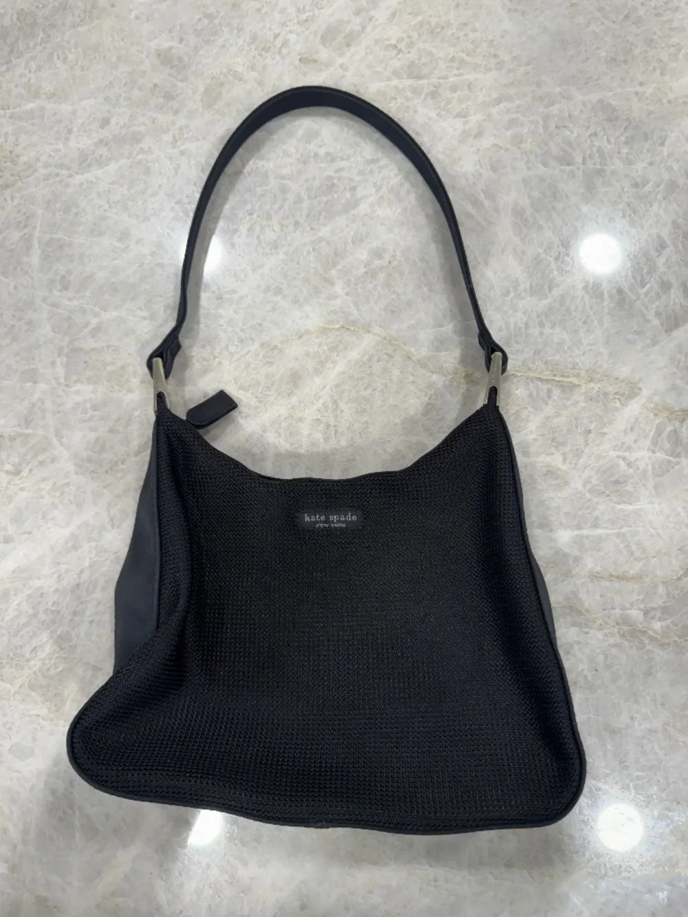 Kate Spade Black Shoulder Woven Nylon Bag Vintage Y2k